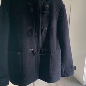 Scotch & Soda Navy Wool Pea Coat with Toggle Closures